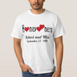 Personalised Honeymooners and Hearts T-Shirt