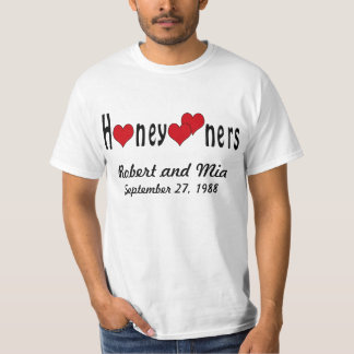 Personalised Honeymooners and Hearts T-Shirt