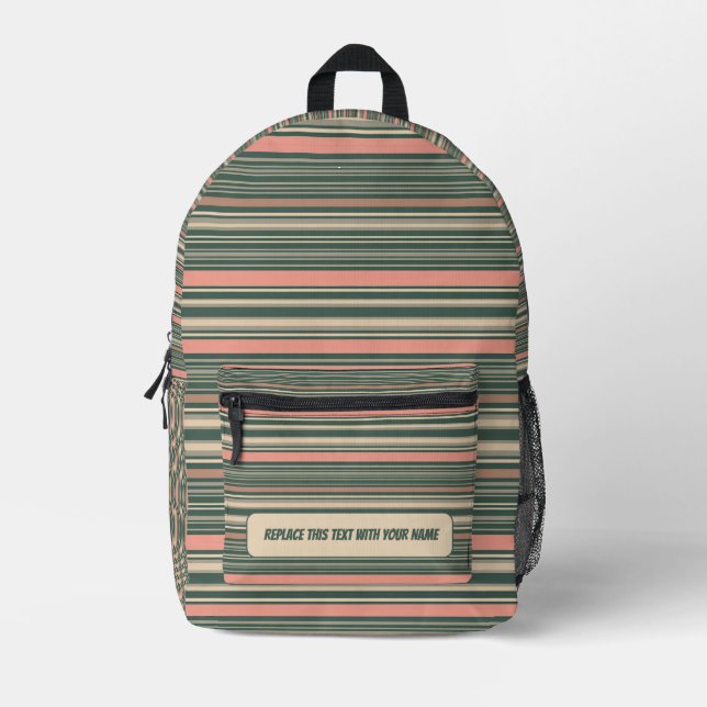Personalised Horizontal Stripe Backpack (Front)
