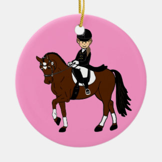 Personalised Horse and Rider Dressage Accessory Ceramic Tree Decoration