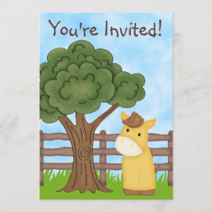 Personalised Horse Birthday Invitation for Boys