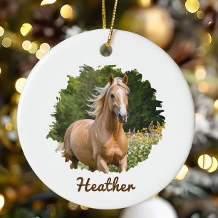 Personalised Horse Christmas Gift for Horse Lover Ceramic Ornament