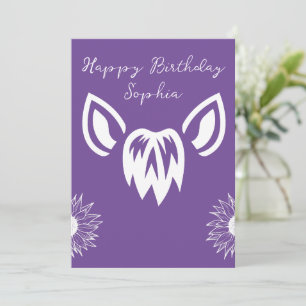 Personalised Horse Ears Sunflowers Minimalist Invitation