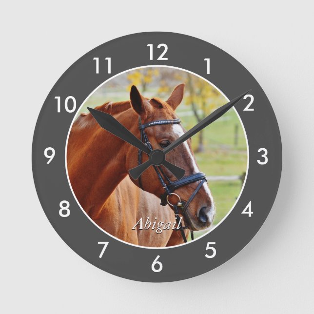 Personalised Horse Large Clock (Front)