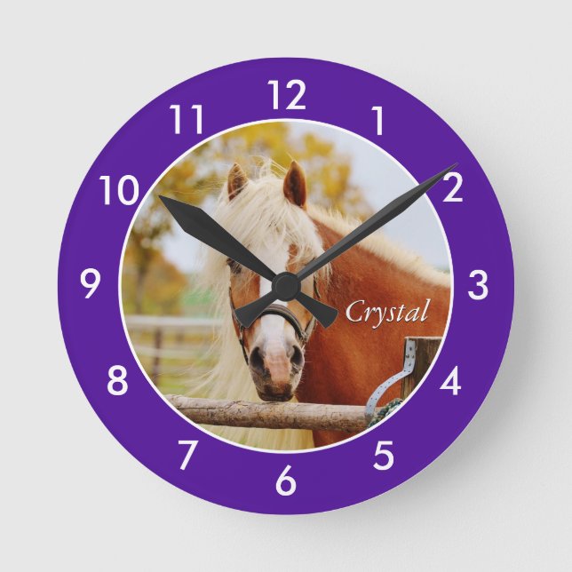 Personalised Horse Large Clock (Front)