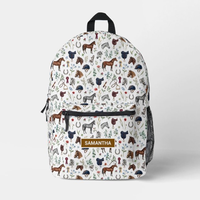 Personalised Horse Lover Printed Backpack (Front)