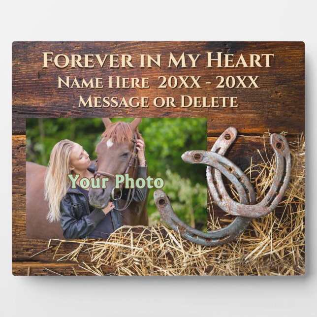 Personalised, Horse Memorial Plaque, PHOTO, NAME Plaque (Front)