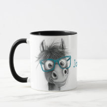 Personalised Horse Mug with Black Handle