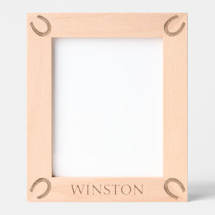 Personalised Horse Name Equestrian Horseshoe Etched Frames