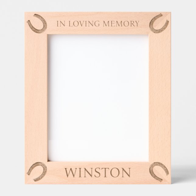 Personalised Horse Name Equestrian Horseshoe Etched Frames (Front)