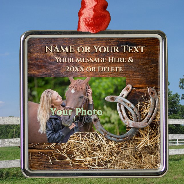 Personalised, Horse Ornaments for Christmas Tree (Personalized Gifts for Horse Lovers. Horse Ornaments. Horse Themed Christmas Gifts)