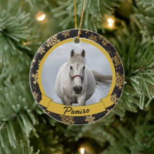 Personalised Horse Pet Ornament Photo Name Year