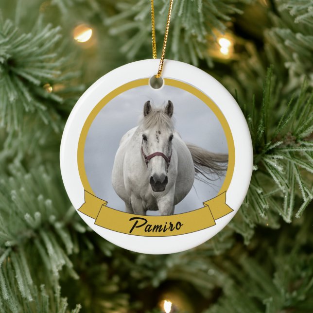 Personalised Horse Pet Ornament Photo Name Year (Tree)