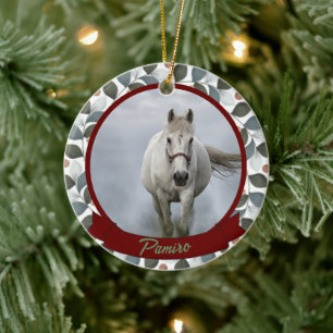Personalised Horse Pet Ornament Photo Name Year