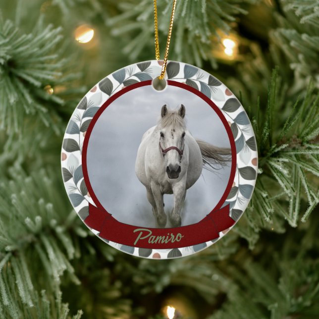 Personalised Horse Pet Ornament Photo Name Year (Tree)