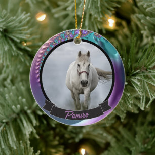 Personalised Horse Pet Ornament Photo Name Year