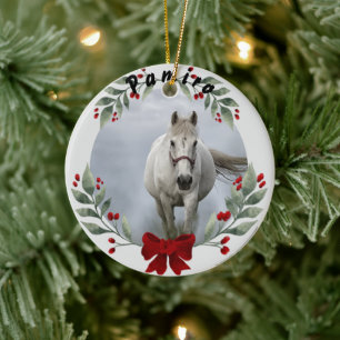 Personalised Horse Pet Ornament Photo Name Year