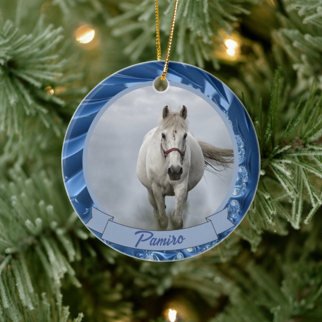 Personalised Horse Pet Ornament Photo Name Year (Tree)
