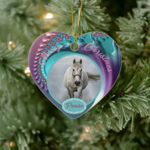 Personalised Horse Pet Ornament Photo Name Year 