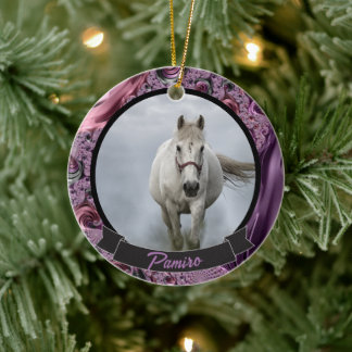 Personalised Horse Pet Ornament Photo Name Year