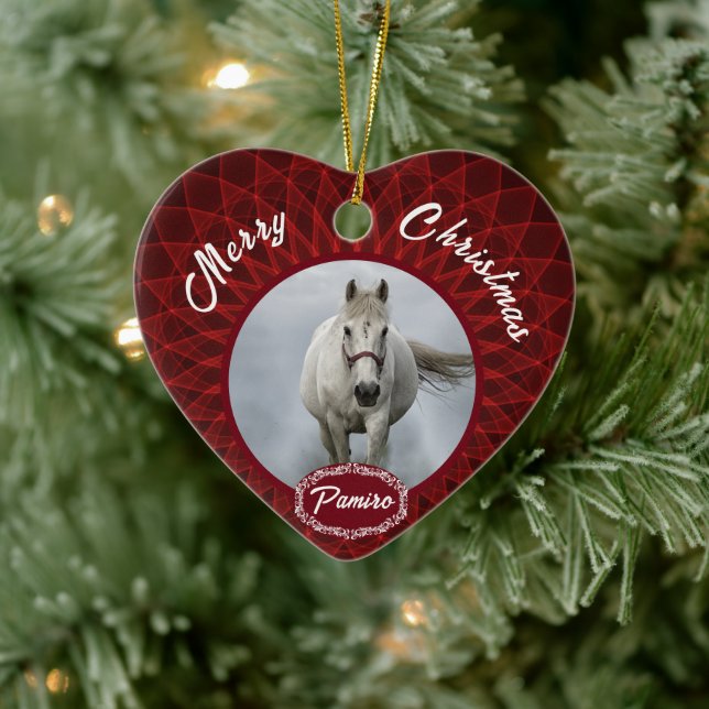 Personalised Horse Pet Ornament Photo Name Year  (Tree)