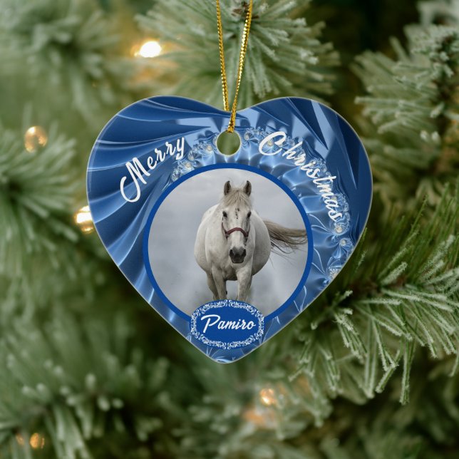Personalised Horse Pet Ornament Photo Name Year  (Tree)