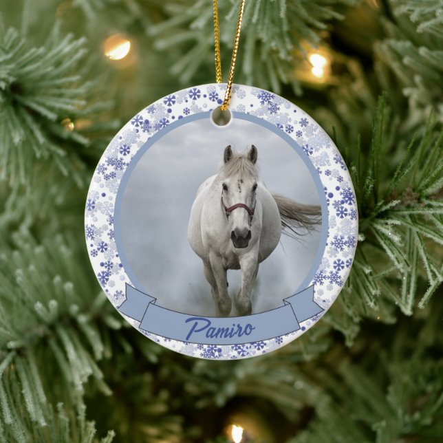 Personalised Horse Pet Ornament Photo Name Year (Tree)