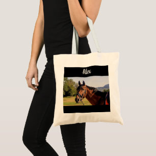 Personalised Horse Photo and Name Tote Bag