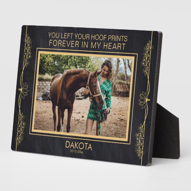 Personalised Horse Photo Memorial Plaque (Side)