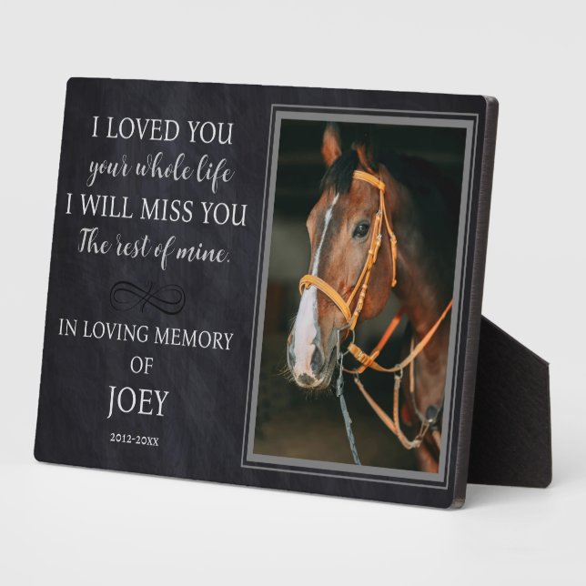 Personalised Horse Photo Memorial Plaque (Side)