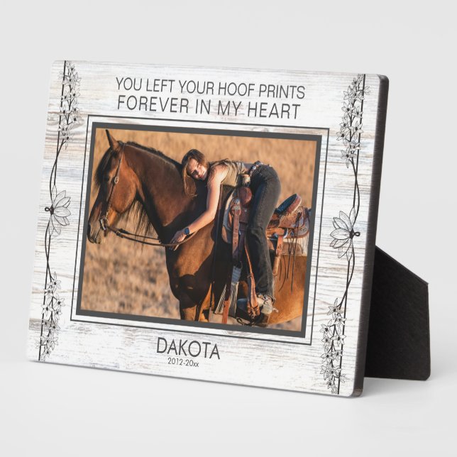 Personalised Horse Photo Memorial Plaque (Side)