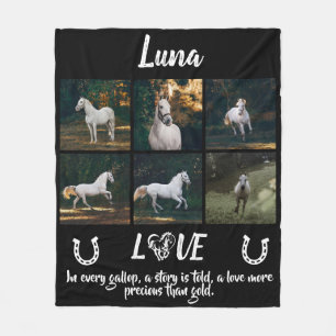 Personalised Horse Photo & Poem Equestrian Fleece Blanket