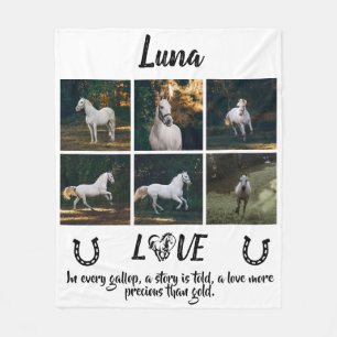 Personalised Horse Photo & Poem Equestrian Fleece Blanket