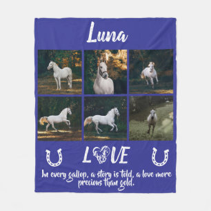 Personalised Horse Photo & Poem Equestrian Fleece Blanket