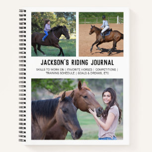 Personalised Horse Riding Equestrian Photo Collage Notebook