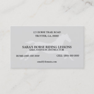 Personalised Horse Riding Instructor Business Card