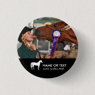 Personalised Horseback Riding Equestrian Photo 3 Cm Round Badge