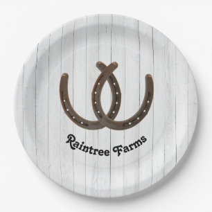 Personalised Horseshoe Horse  Paper Plate