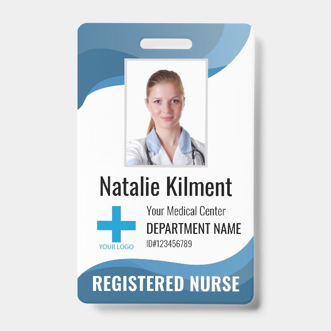 Personalised Hospital Employee Logo Photo and ID Badge (Front)