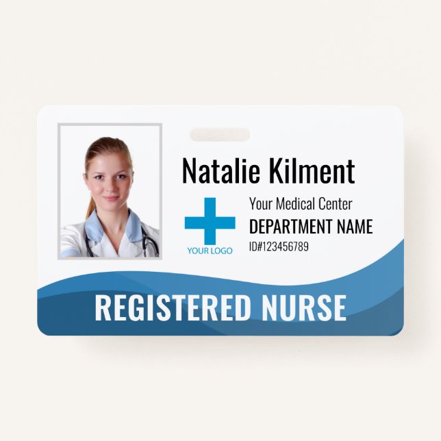 Personalised Hospital Employee Logo Photo and ID ID Badge (Front)