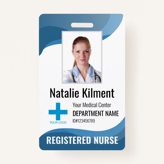 Personalised Hospital Employee Logo Photo and ID ID Badge (Front)