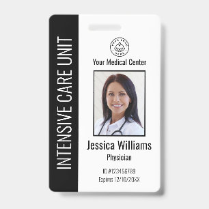 Personalised Hospital Employee Logo Photo Black ID Badge
