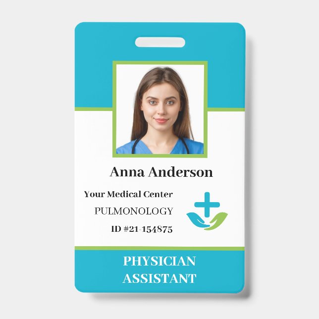 Personalised Hospital Employee Logo & Photo ID Bad Badge (Front)