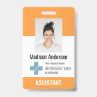 Personalised Hospital Employee Logo & Photo ID Bad