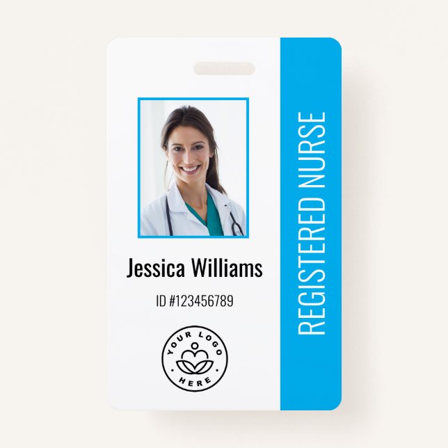 Personalised Hospital Employee Logo & Photo ID Bad ID Badge (Front)
