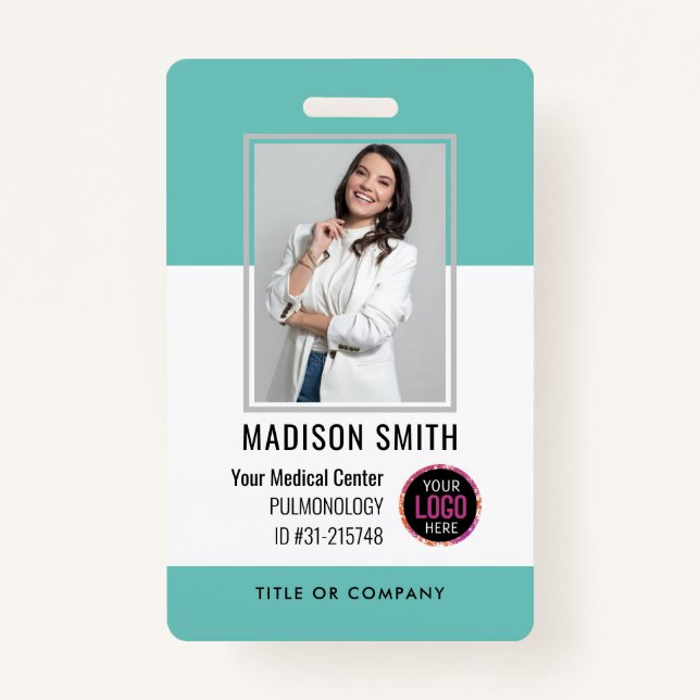 Personalised Hospital Employee Logo & Photo ID Bad ID Badge (Front)