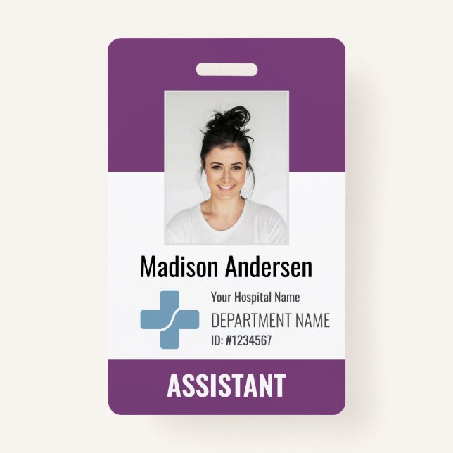 Personalised Hospital Employee Logo & Photo ID Bad ID Badge (Front)