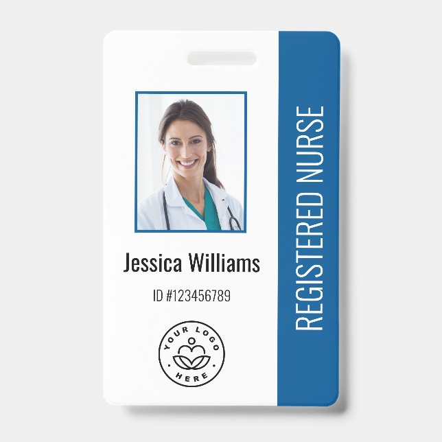 Personalised Hospital Employee Logo & Photo ID Badge (Front)