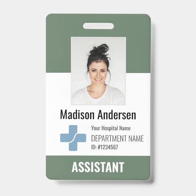 Personalised Hospital Employee Logo & Photo ID Badge (Front)