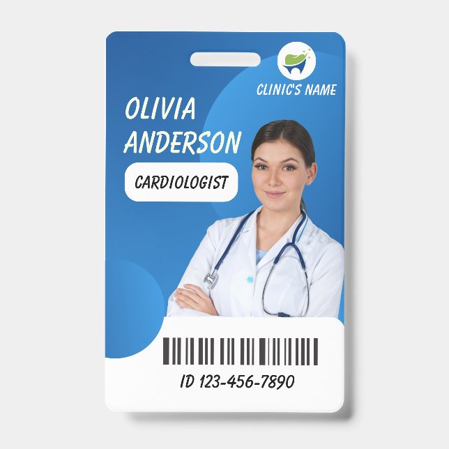 Personalised Hospital Employee Logo & Photo ID  Badge (Front)